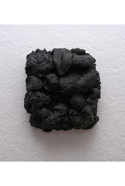 Henryk - Ultra Matte Play-Doh (Black), 2025 - Concrete and polymer on board - 35x30cm