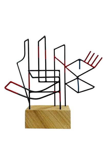 Giorgia McRae - Sleepwalk Down Lover’s Lane 2025 - Steel, sandstone and enamel - 43x37x14cm