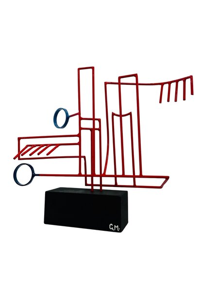 Giorgia McRae - Soft Shower in Syracuse, 2025 - Steel, sandstone and enamel - 41x45x13cm