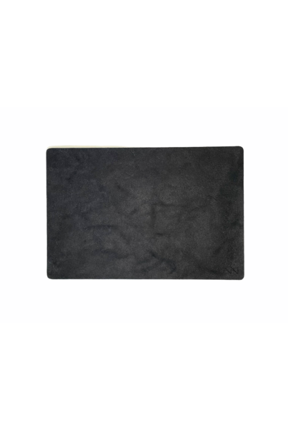 Michael Verheyden - Rectangular Leather Placemat with Curved Edge - BLACK - 45x30cm - Belgium