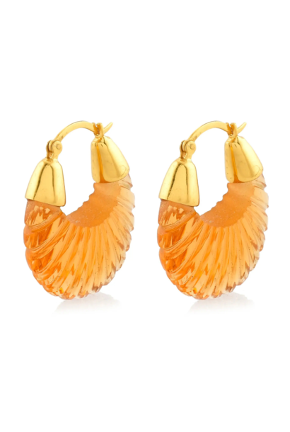 SHYLA - Ettienne  Earrings Champagne - 22ct Gold Plated on Sterling Silver - London