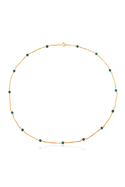 SHYLA - Venus Necklace Malachite - 22ct Gold Plated on Sterling Silver - London