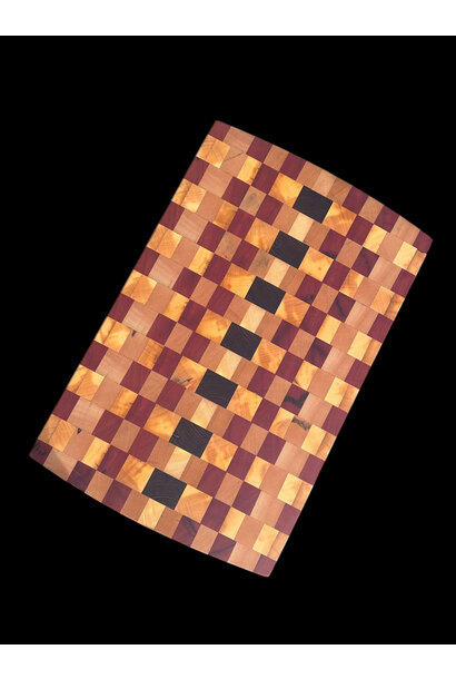 Hand Crafted Tasmanian Endgrain Timber Cutting Board 17 - Sassafras, Celery Top Pine, Myrtle & Blackwood - Lovingly Handmade by Mr Minty's Brother - 50.5x32.5xH4.5cm