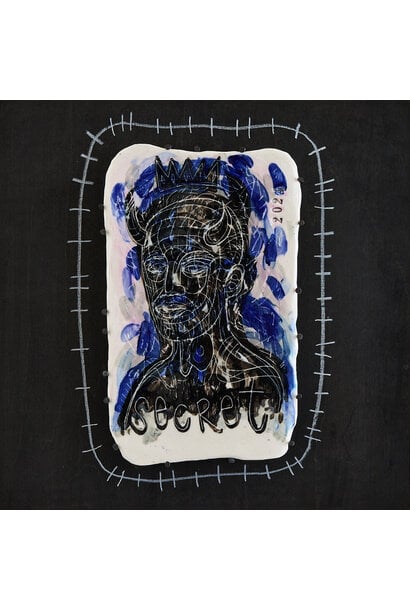 SOLD - 8. Paul O'Connor - It’s No Secret, 2024 - Porcelain, glaze, tacks, chalk, timber, perspex box frame - 31x31x9cm framed