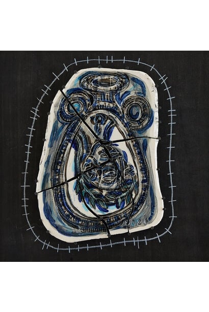 SOLD - 11. Paul O'Connor - Come Into My World, 2024 - Porcelain, glaze, tacks, chalk, timber, perspex box frame - 31x31x9cm framed