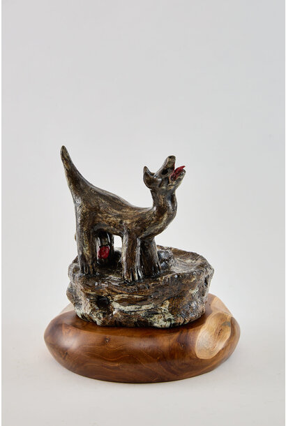 30. Paul O'Connor - Tiger Stick I, 2025 - Recycled clay, wood base - 20x17x17cm