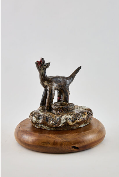 32. Paul O'Connor - Tiger Stick III, 2025 - Recycled clay, wood base - 20x17x17cm