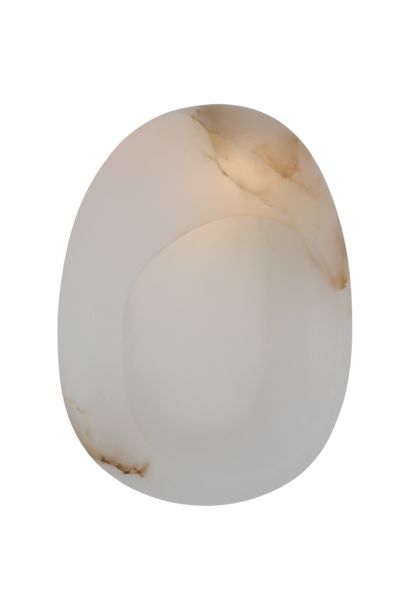 Kelly Wearstler - Esculpa 14" Rounded Wall Light in Alabaster and Antique-Burnished Brass