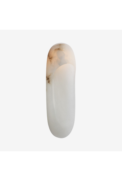 KELLY WEARSTLER - Esculpa 18" Elongated Wall Light - Alabaster and Antique-Burnished Brass