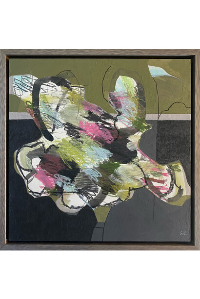Sharon Collyer - Bloom and Flourish No. 1, 2025 - Mixed media on birch - 33x33cm framed