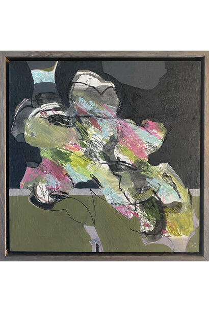 Sharon Collyer - Bloom and Flourish No. 2, 2025 - Mixed media on birch - 33x33cm framed