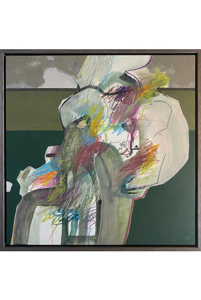 Sharon Collyer - The Lovers, 2025 - Mixed media on birch - 43x43cm framed