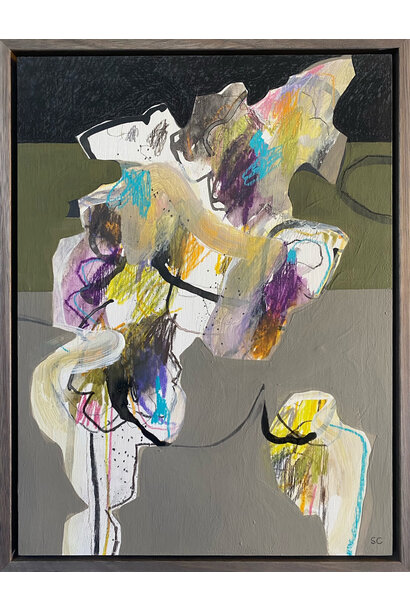 Sharon Collyer - The Individuals No. 1, 2025 - Mixed media on birch - 43x33cm framed