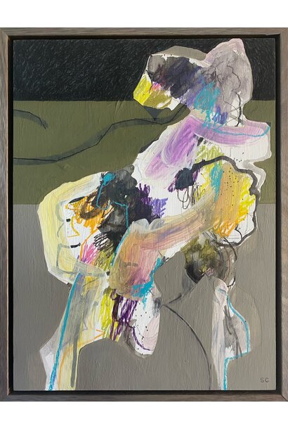 Sharon Collyer - The Individuals No. 2, 2025 - Mixed media on birch - 43x33cm framed