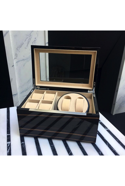 Ebony Veneer Double Watch Winder