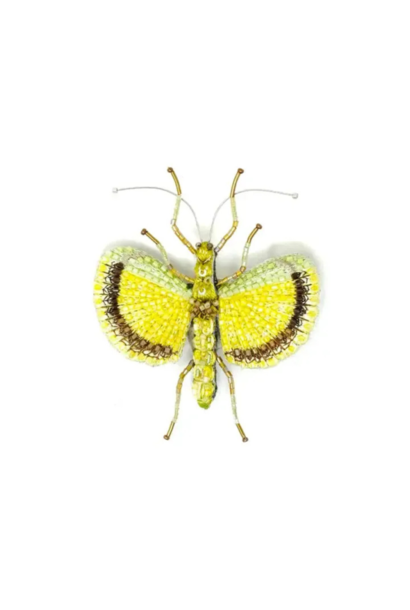 Trovelore - Yellow Umbrella Insect Embellished Brooch - Handmade in India in Small Batches by Artisan