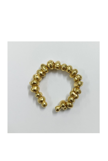 WILFRID & HEATH -  Gold Nugget Adjustable Ring - 18kt Gold Plated Brass