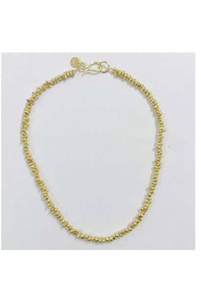 WILFRID & HEATH - Gold Nugget Necklace -18kt Gold Plated Brass
