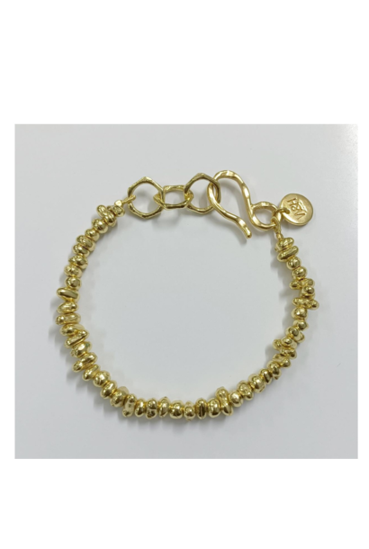 WILFRID & HEATH - Gold Nugget Bracelet - 18kt Gold Plated Brass