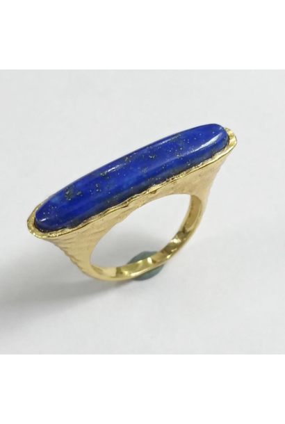 WILFRID & HEATH - Lilibet Ring with Lapis - 18kt Gold Plated Brass