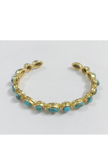 WILFRID & HEATH - Duo Cuff with Turquoise - 18kt Gold Plated Brass