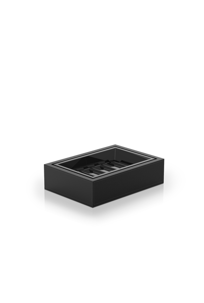 DW - Brownie - Soap Dish STS - Black Porcelain / Vegan Leather - Germany