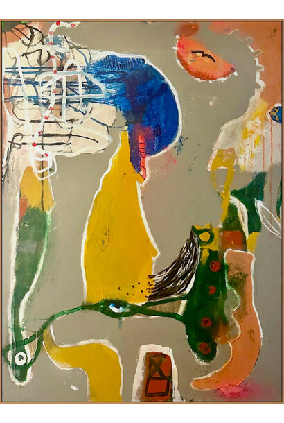 Harold David - Backlit Beyond the Crossing, 2025 - Mixed media on canvas - 125x92cm framed
