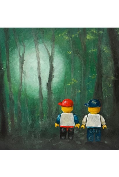 Garth Nichol - Bros, 2025 - Oil on board - 43x43cm framed