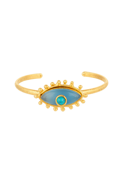 Sylvia Toledano - Third Eye Cuff - Turquoise & Chalcedony - Paris
