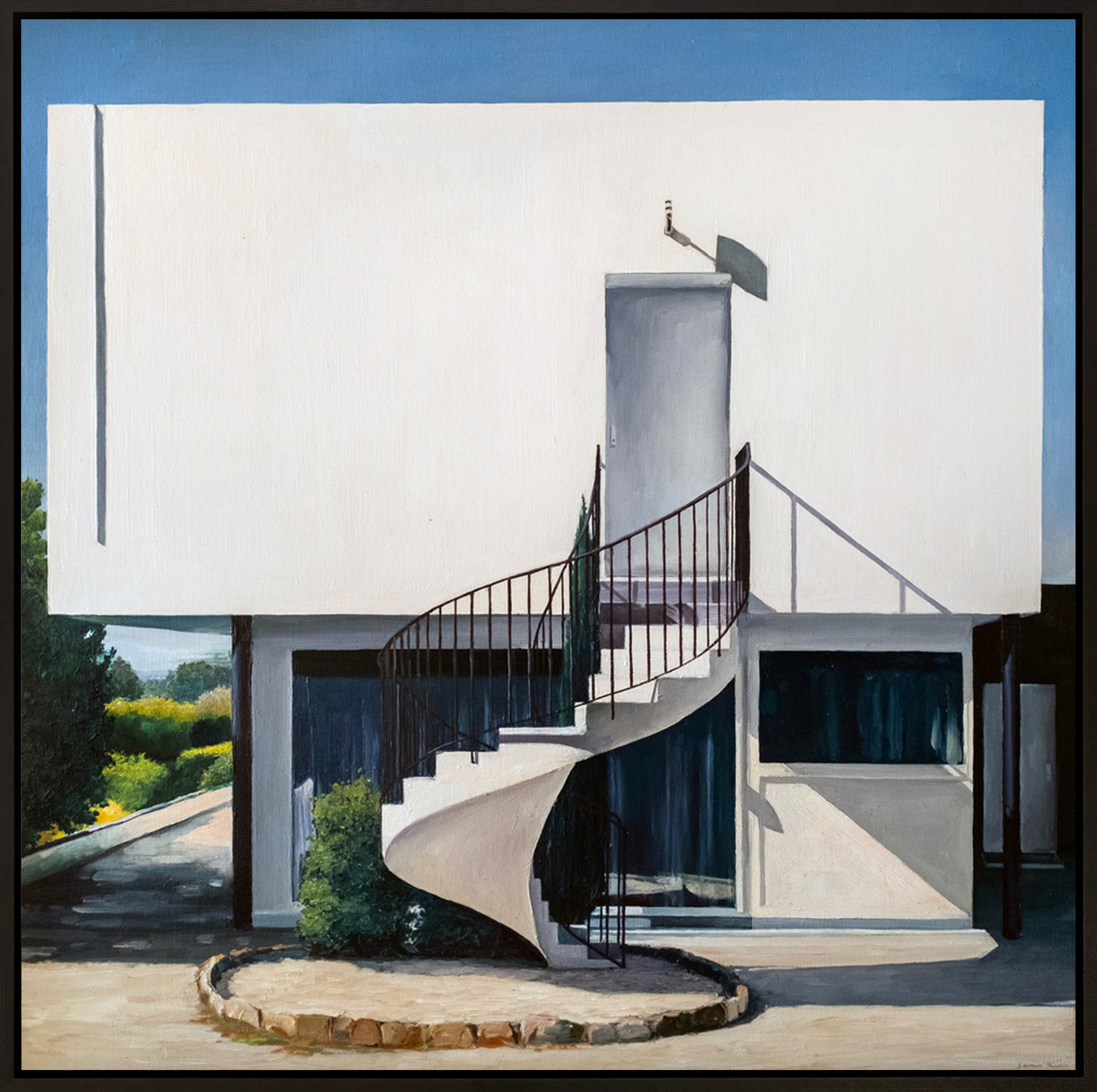 James King - Cube House, Roquebrune sur Argens, 2018 -  Oil on Board - 63x63cm framed-1