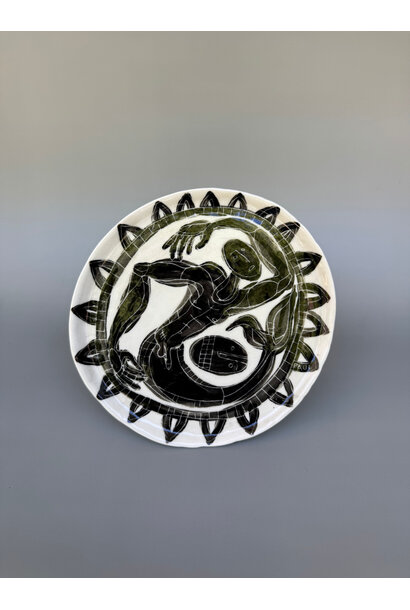 Paul O’Connor - Merman Plate 2, 2024 - Glazed porcelain - 17x18cm