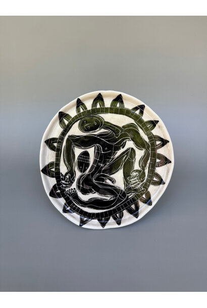 Paul O’Connor - Naughty Plate 2, 2024 - Glazed porcelain - 17x18cm