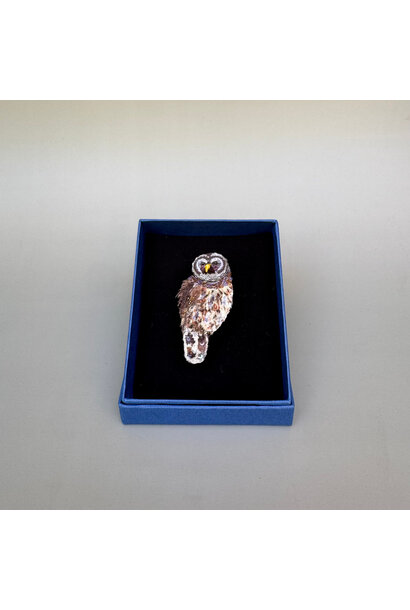 Trovelore - Hoot Owl Small Embellished Brooch - Handmade in India in Small Batches by Artisan