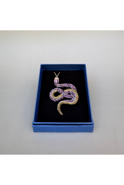 Trovelore - Amethyst Snake Embellished Brooch - Handmade in India in Small Batches by Artisan