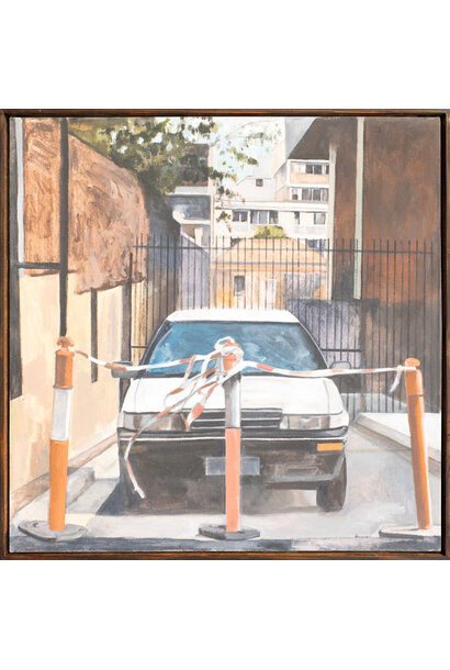 Margaret McIntosh - Bollard, 2025 - Oil on canvas - 58.5x58.5cm framed