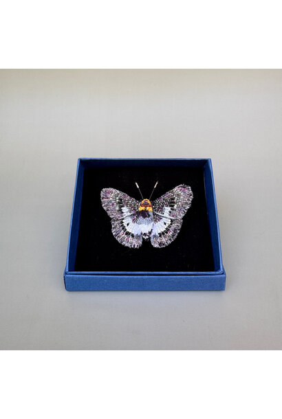 Trovelore - Yellow Breast Flat Butterfly Embellished Brooch - Handmade in India in Small Batches by Artisan