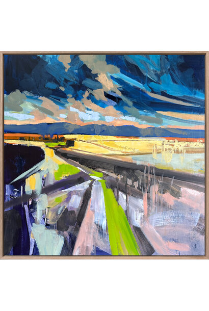 Mike Staniford - Moments Turn to Hours, 2025 - Acrylic on canvas - 63x63cm framed