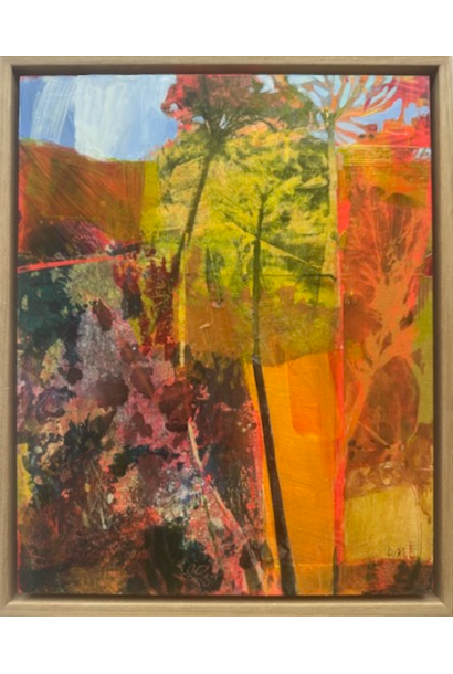 Debbie Mackinnon - Something Begins to Sing, 2025 - Acrylic and mixed media on birch panel - 33x27cm framed