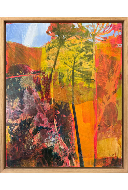 Debbie Mackinnon - Something Begins to Sing, 2025 - Acrylic and mixed media on birch panel - 33x27cm framed