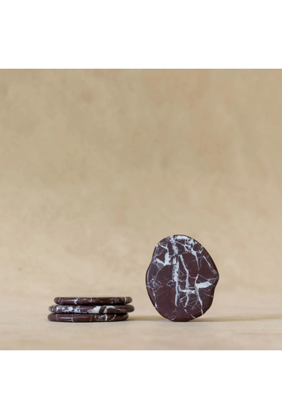 Co Theory - Anchor Stone Coasters - Rosso Levanto - Set of 4