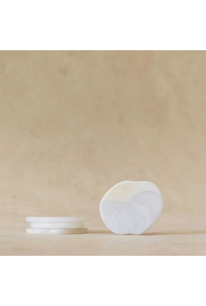 Co Theory - Anchor Stone Coasters - White Onyx - Set of 4