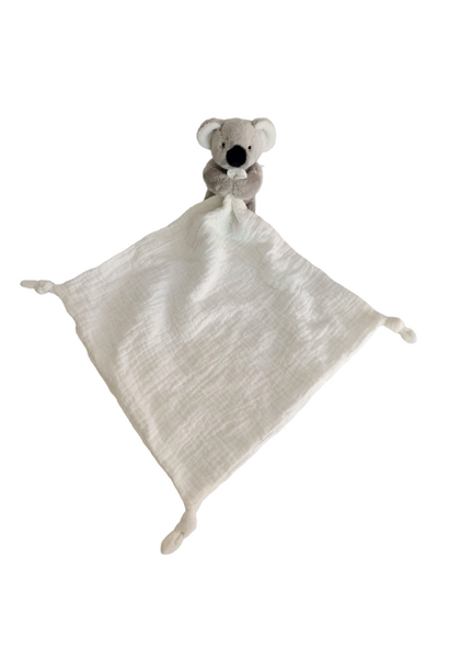 Petite Vous - Kip the Koala Comforter Blanket - White Muslin