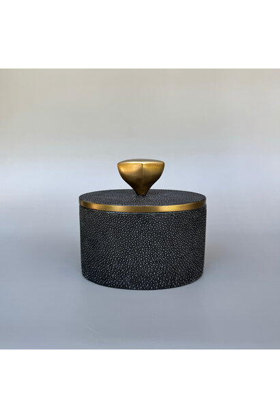 Kifu Paris - Pedestal Knob Cannister - Coal shagreen