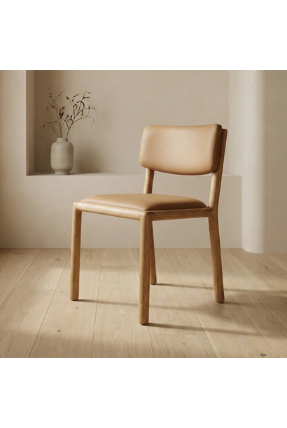 The Wood Room - Palisade Dining Chair - American Oak Pitch Leather