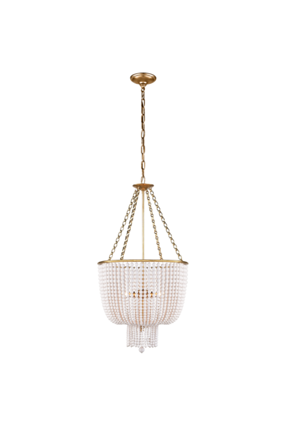 AERIN - Jacqueline Chandelier in Hand-Rubbed Antique Brass - White Acrylic
