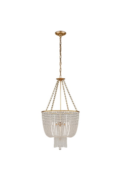 AERIN - Jacqueline Chandelier in Hand-Rubbed Antique Brass - Clear Glass