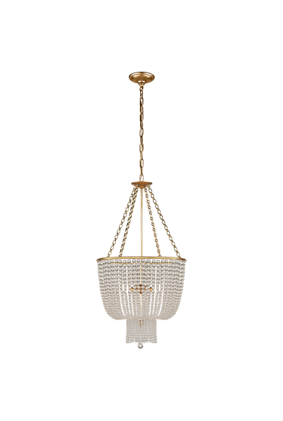 AERIN - Jacqueline Chandelier in Hand-Rubbed Antique Brass - Clear Glass