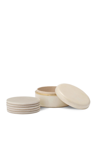 AERIN - Livio Parchment Coaster - Set of 6