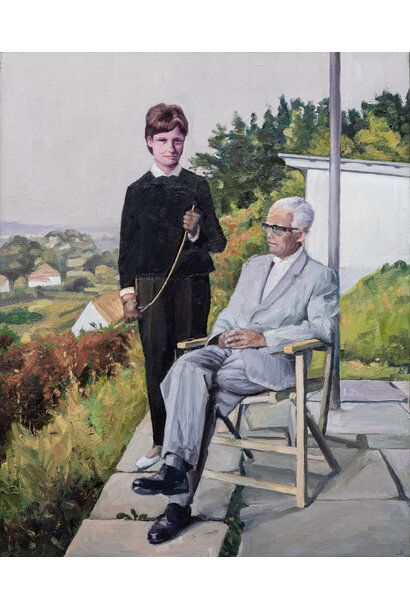 James King - The architect and his daughter, 2026 - Oil on board - 50x40cm