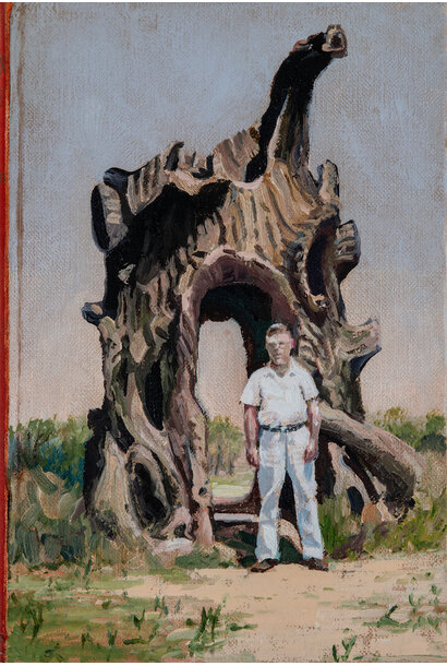 James King - Men die, 2026 - Oil on hardcover book - 19x13cm